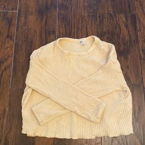 Pastel yellow waffle knit billabong light sweater
